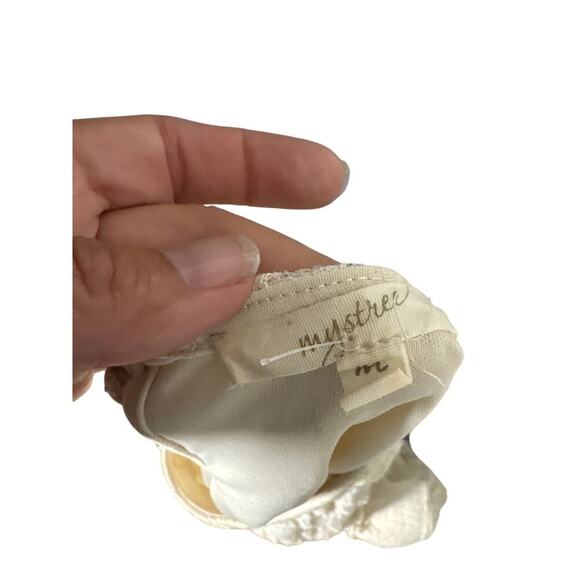 Women's M Mystree Ivory Textured Lace Dress Style 13172 Bridal Festival Boho - Picture 2 of 4